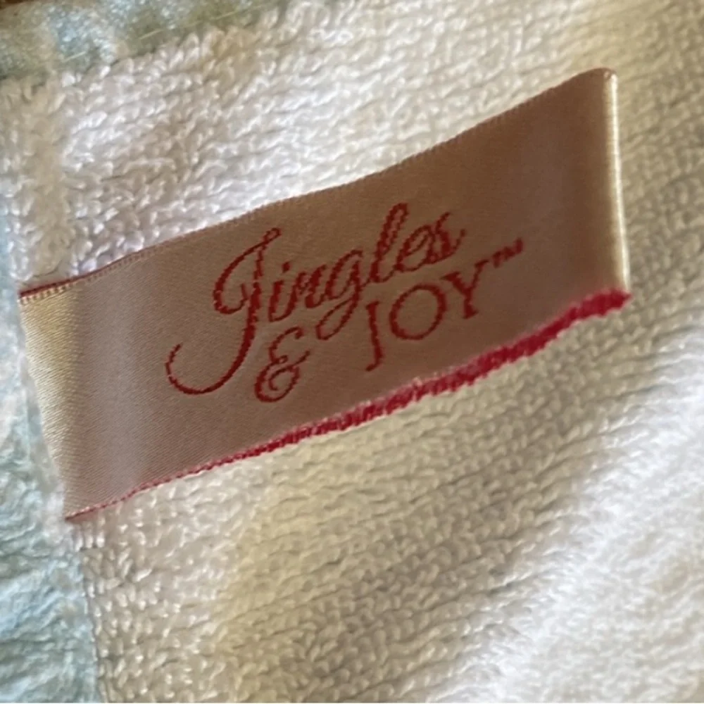 Jingles & Joy Embroidered Snowman Light Blue Hand Towels Set of 2